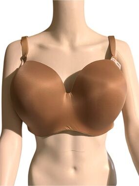 Victoria's Secret Bra 44DD Body by Victoria Strapless Lined Underwire Dark Beige
